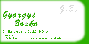 gyorgyi bosko business card